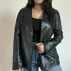 Vintage Donna Karan Signature Lambskin leather jacket 90s soft